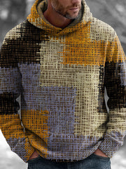 Geometrische Kunst gestrickter Hoodie für Männer