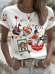 Damen Kölner Karneval Rundhals-T-Shirt mit kurzen Ärmeln