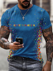 Kölnisch Karneval Print T-Shirt für Herren kurze Ärmel