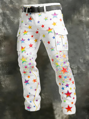 Herren Kölnisch Karneval Print Retro Business Style Freizeit hose