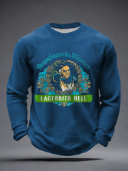 Männer Bier Liebhaber Waffel Langarm T-Shirt