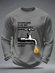 Herren-Bierliebhaber-Waffel-Langarm-Sweatshirt