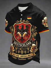 Herren-Deutschland-Bierliebhaber-Hemd mit kurzen Ärmeln