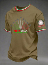 Herren-Festa-Della-Repubblica-Repvbblica-Italiana-Print-T-Shirt