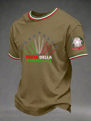Herren-Festa-Della-Repubblica-Repvbblica-Italiana-Print-T-Shirt