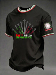 Herren-Festa-Della-Repubblica-Repvbblica-Italiana-Print-T-Shirt