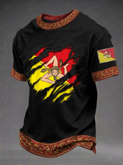 Herren-T-Shirt Sicilia Trinacria mit kurzen Ärmeln