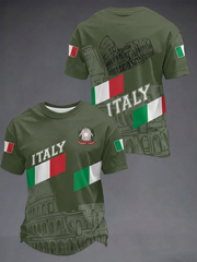Männer Italien T-Shirt mit kurzen Ärmeln