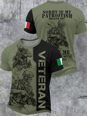 Herren-Italienische-Veteranen-Kurzarm-T-Shirt