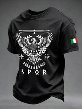 Herren-Italienischer-Print-Lässiges-T-Shirt