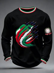 Herren Festa Della Repubblica Repvbblica Italiana Bedrucktes Waffel-Langarm-Sweatshirt