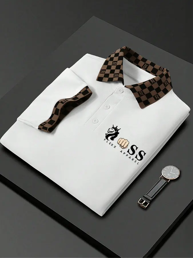 Lässiges Poloshirt für Herren mit Buchstabendruck cherishyouo