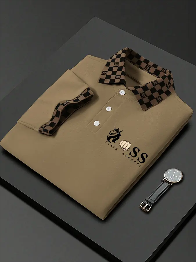 Lässiges Poloshirt für Herren mit Buchstabendruck cherishyouo