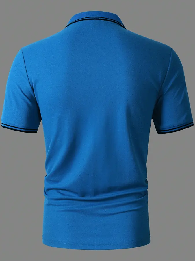 Men's Horse Stripe Print Casual Polo Shirt cherishyouo