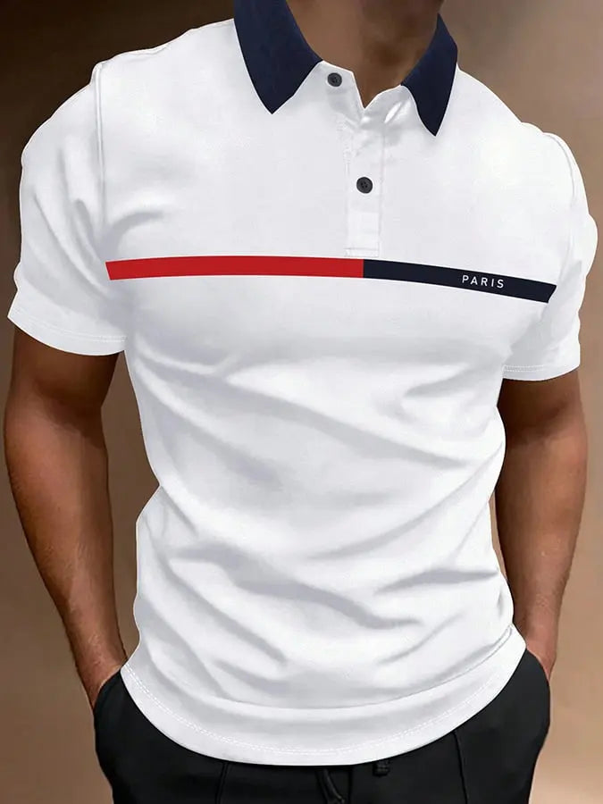 Lässiges Poloshirt mit Aufdruck für Herren cherishyouo
