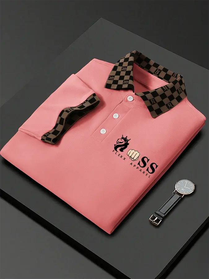 Lässiges Poloshirt für Herren mit Buchstabendruck cherishyouo