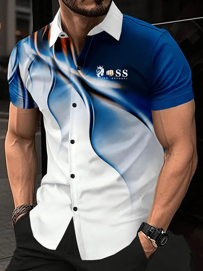 Herren Freizeithemd mit Retro-Schriftzug cherishyouo