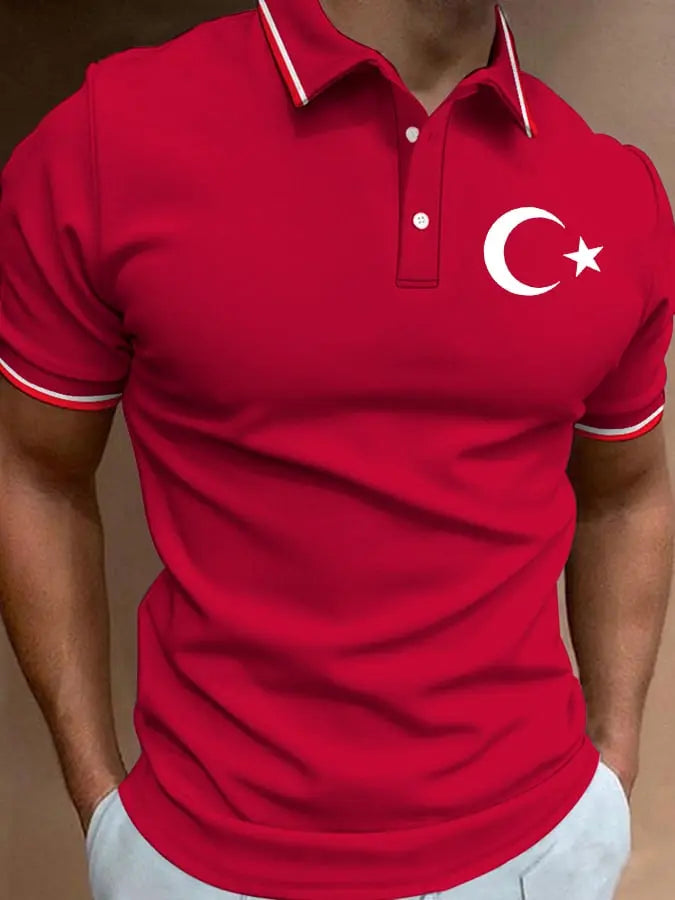 Men's Retro Turkish Liri Simple Polo Shirt cherishyouo