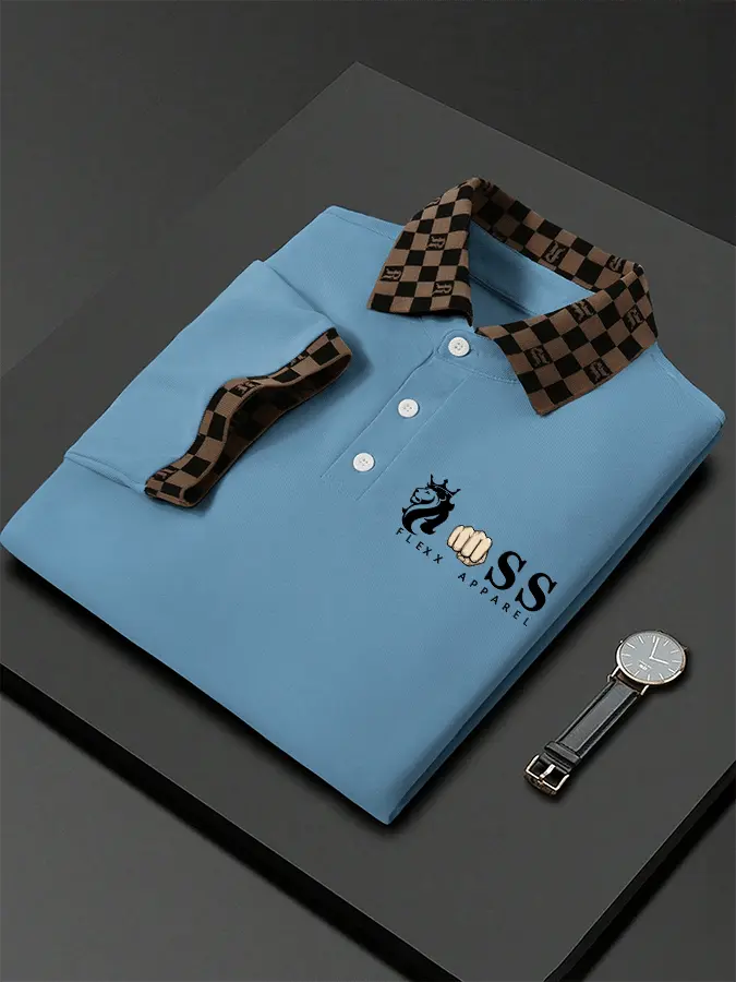 Lässiges Poloshirt für Herren mit Buchstabendruck cherishyouo