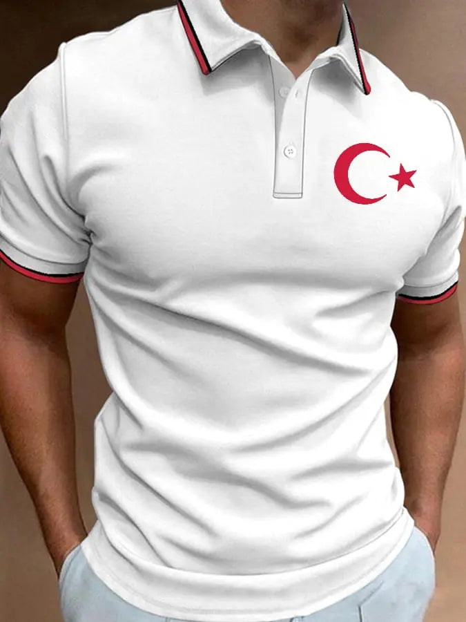 Men's Retro Turkish Liri Simple Polo Shirt cherishyouo