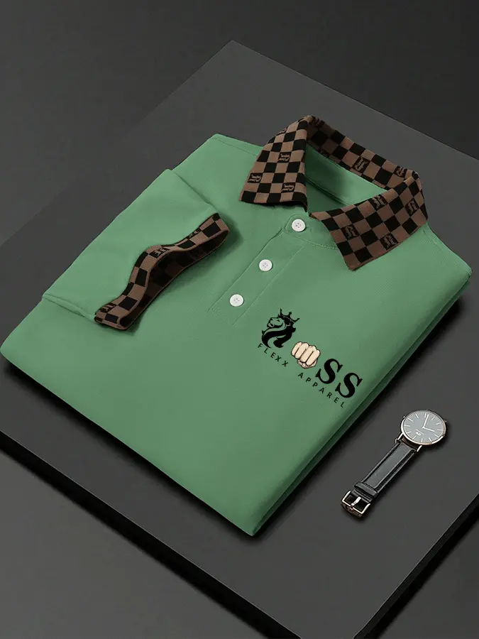 Lässiges Poloshirt für Herren mit Buchstabendruck cherishyouo