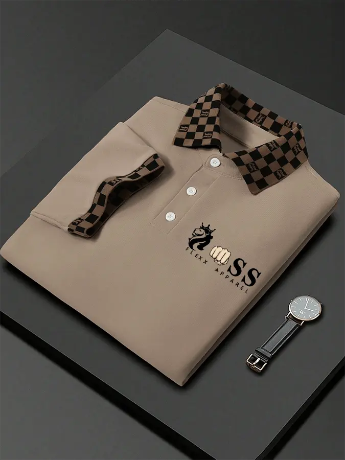 Lässiges Poloshirt für Herren mit Buchstabendruck cherishyouo