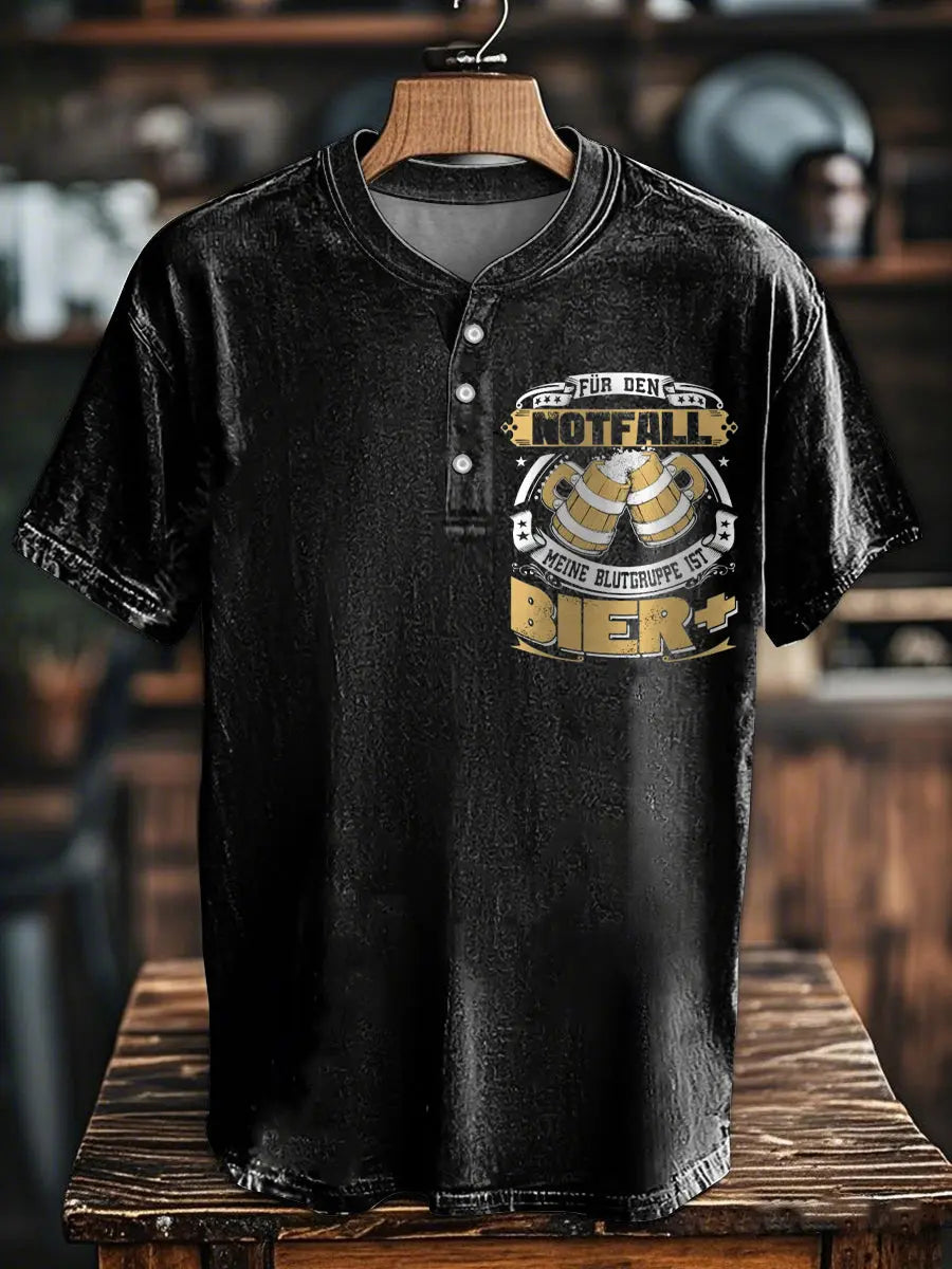 Herren T-Shirt Meine blutgruppe ist bier bedruckt