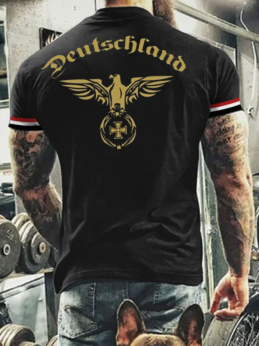 Herren Deutschland Reichs adler Kranz Pullover T-Shirt