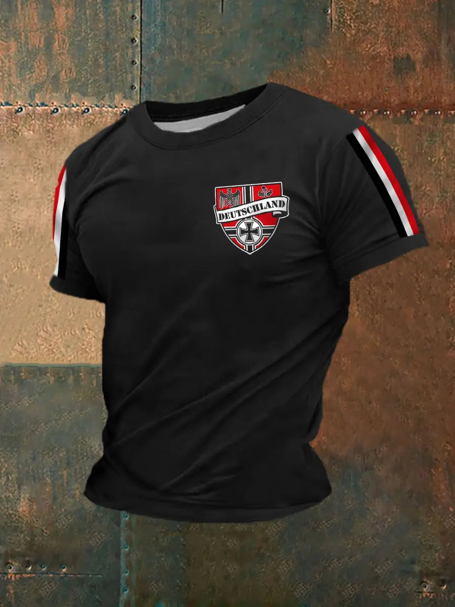 Herren schwarz weiß rot kurze Ärmel T-Shirt zartstils