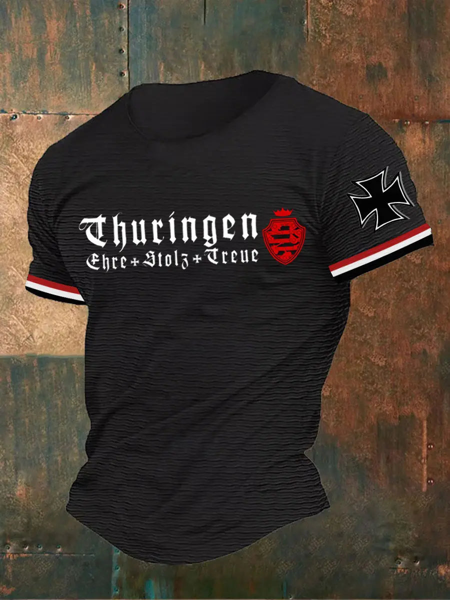 Herren-T-Shirt Thü ringen ehre stolz treu zartstils