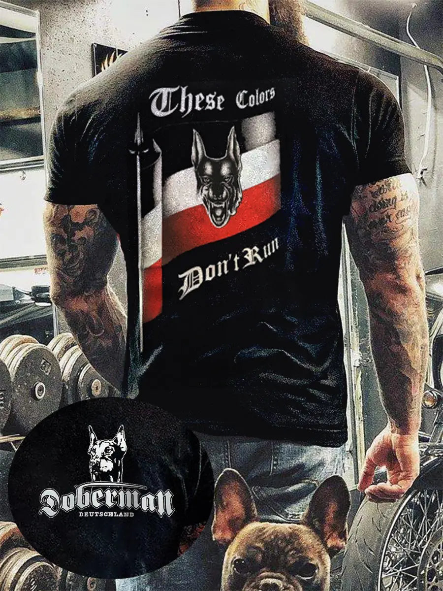 Deutschland Dobermann Bedrucktes Kurzarm-T-Shirt für Männer zartstils