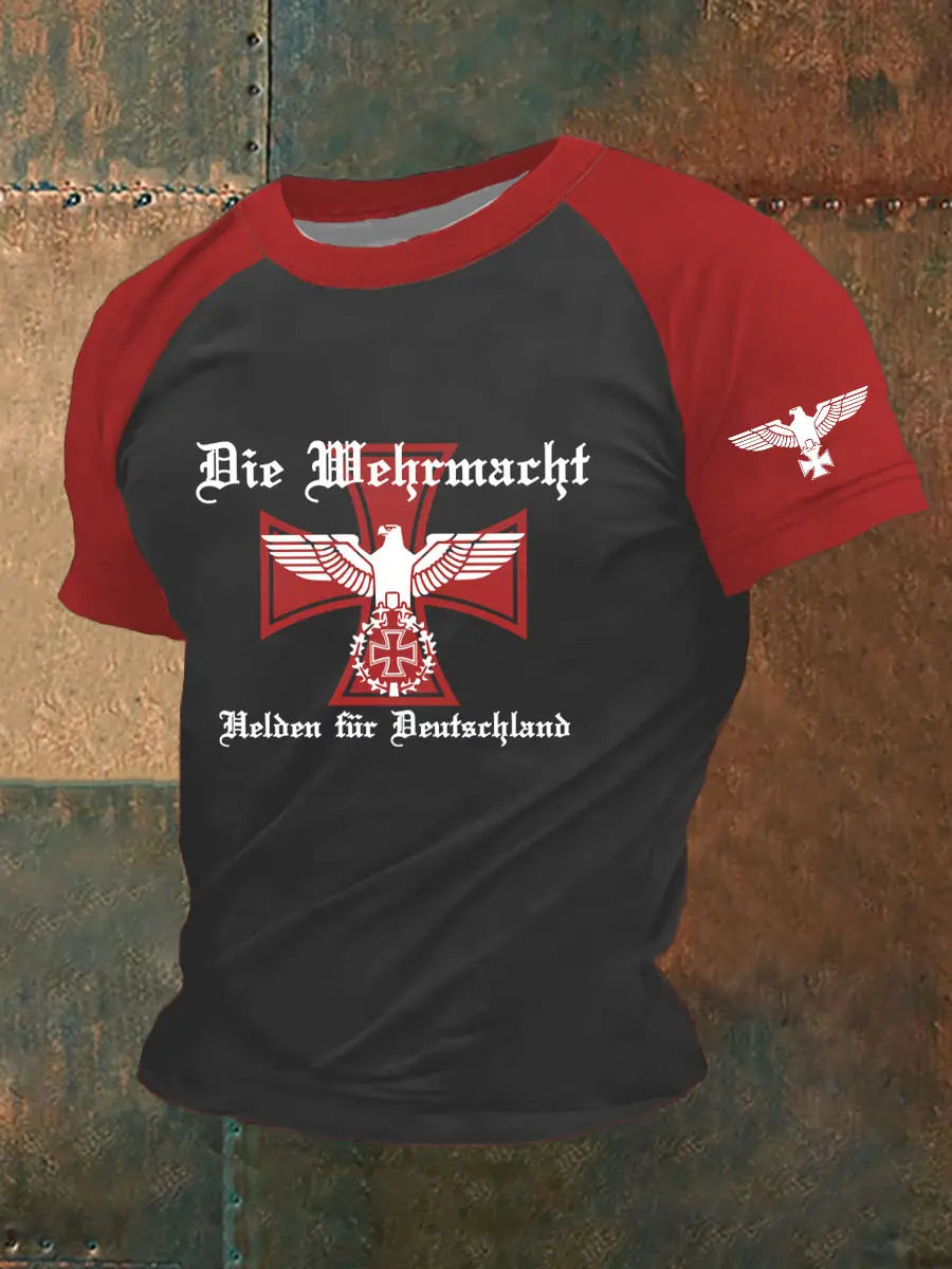 Herren Helden für Deutschland bedrucktes Kurzarm-T-Shirt zartstils