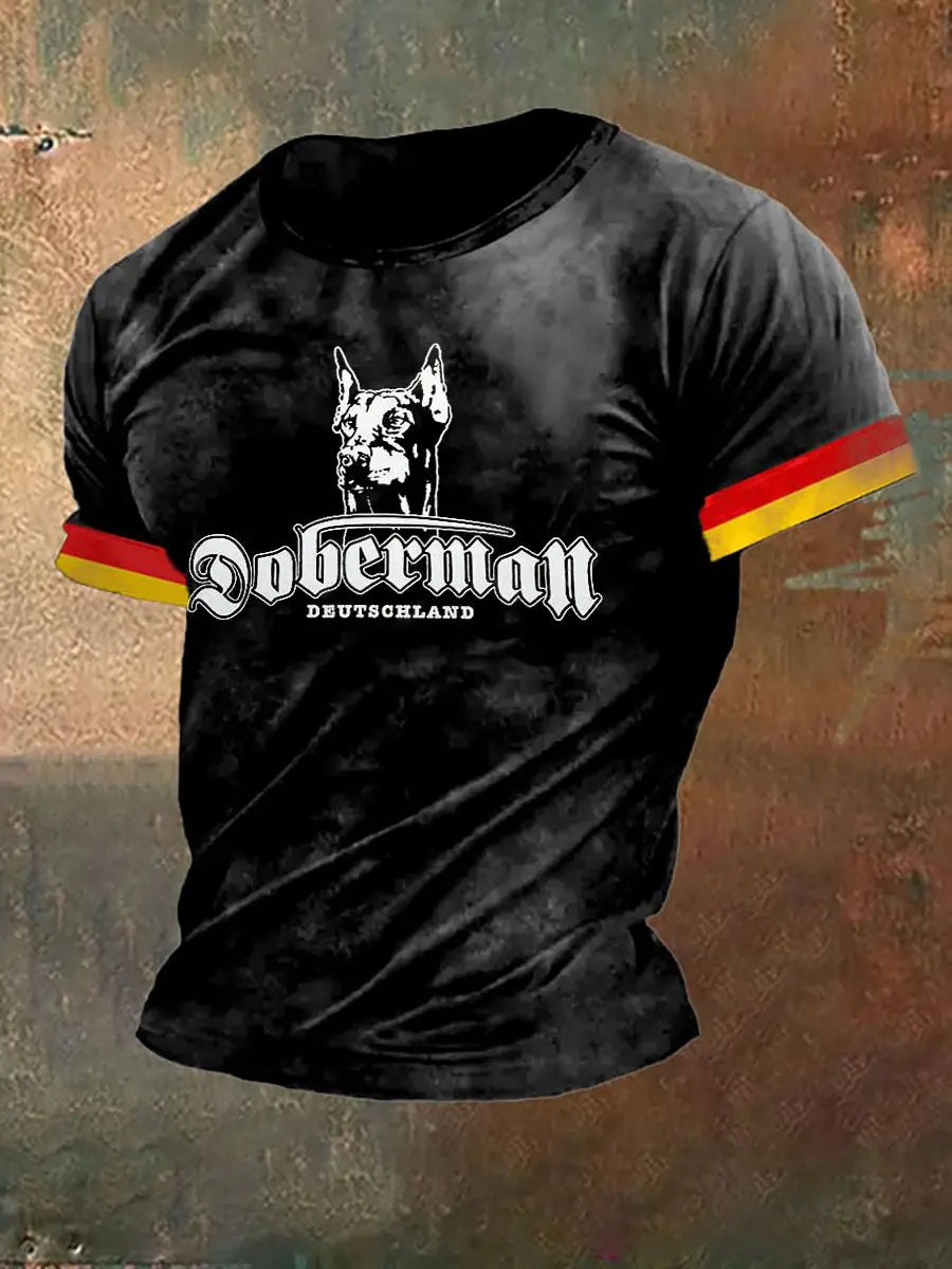 Deutschland Dobermann Bedrucktes Kurzarm-T-Shirt für Männer zartstils