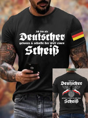 Herren Deutscher ich schulde der Welt einen bedrucktes Kurzarm-T-Shirt zartstils