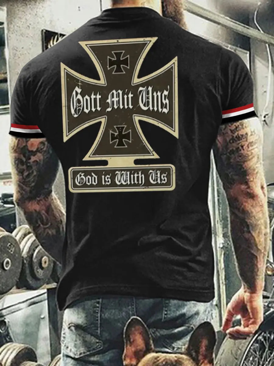 Herren-Biker geboren, um weiß zu sein Gott mit uns T-Shirt zartstils