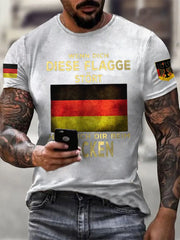 Herren Wenn dich diese flagge stört helfe ich dir im packen bedrucktes Kurzarm-T-Shirt zartstils