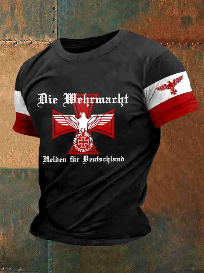 Männer Die Wehrmacht Helden für Deutschland bedrucktes Kurzarm-T-Shirt zartstils