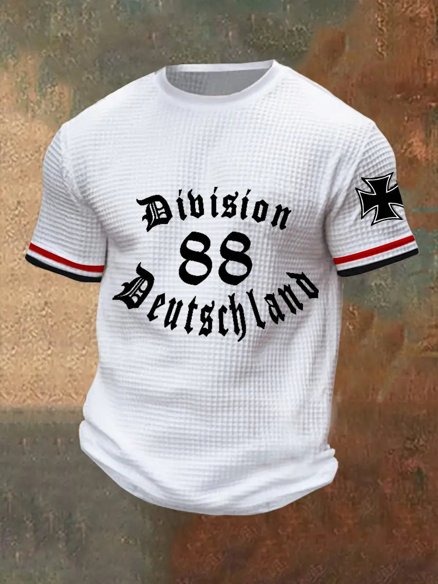 Herren Division 88 Deutschland bedrucktes Kurzarm-T-Shirt zartstils