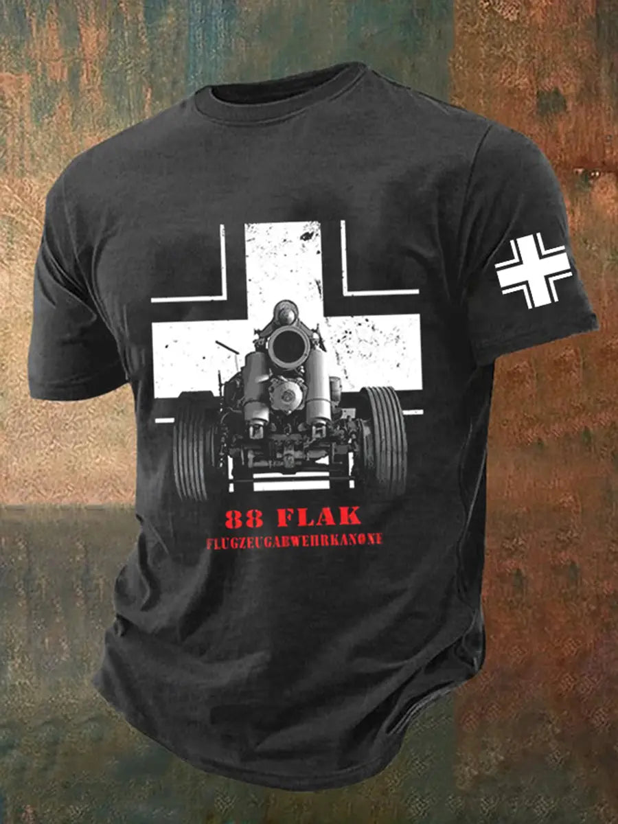 88 Flak bedrucktes Kurzarm-T-Shirt für Männer zartstils