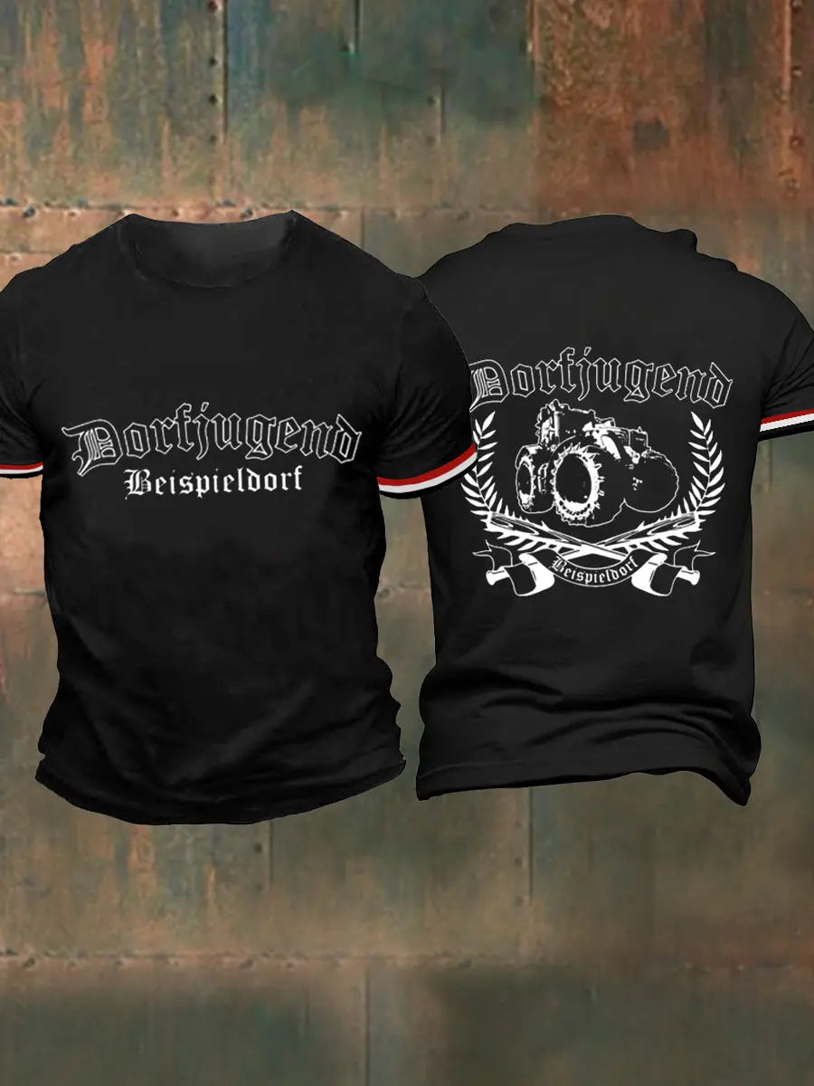 Dorf jugend bedrucktes Kurzarm-T-Shirt für Männer zartstils