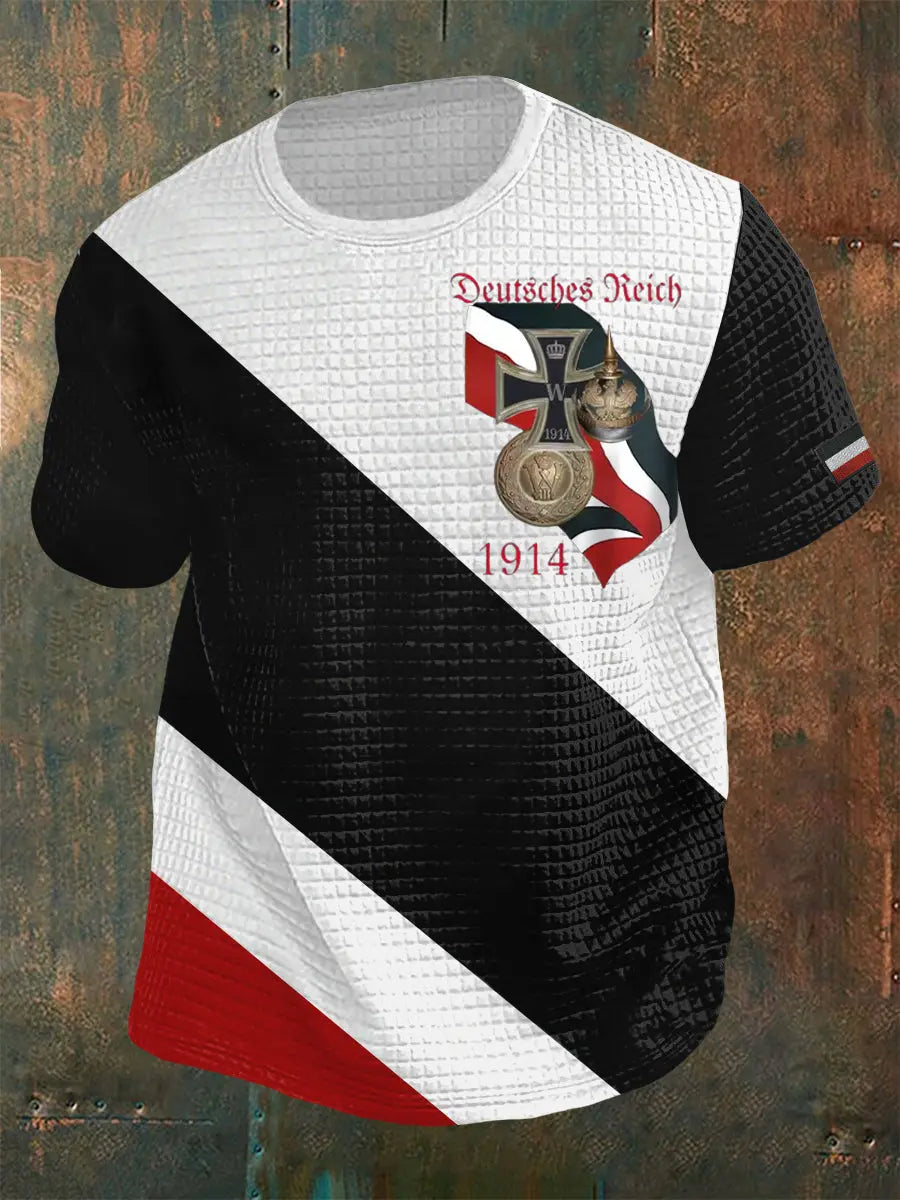 Herren Deutsches Reich Print Waffel Kurzarm zartstils