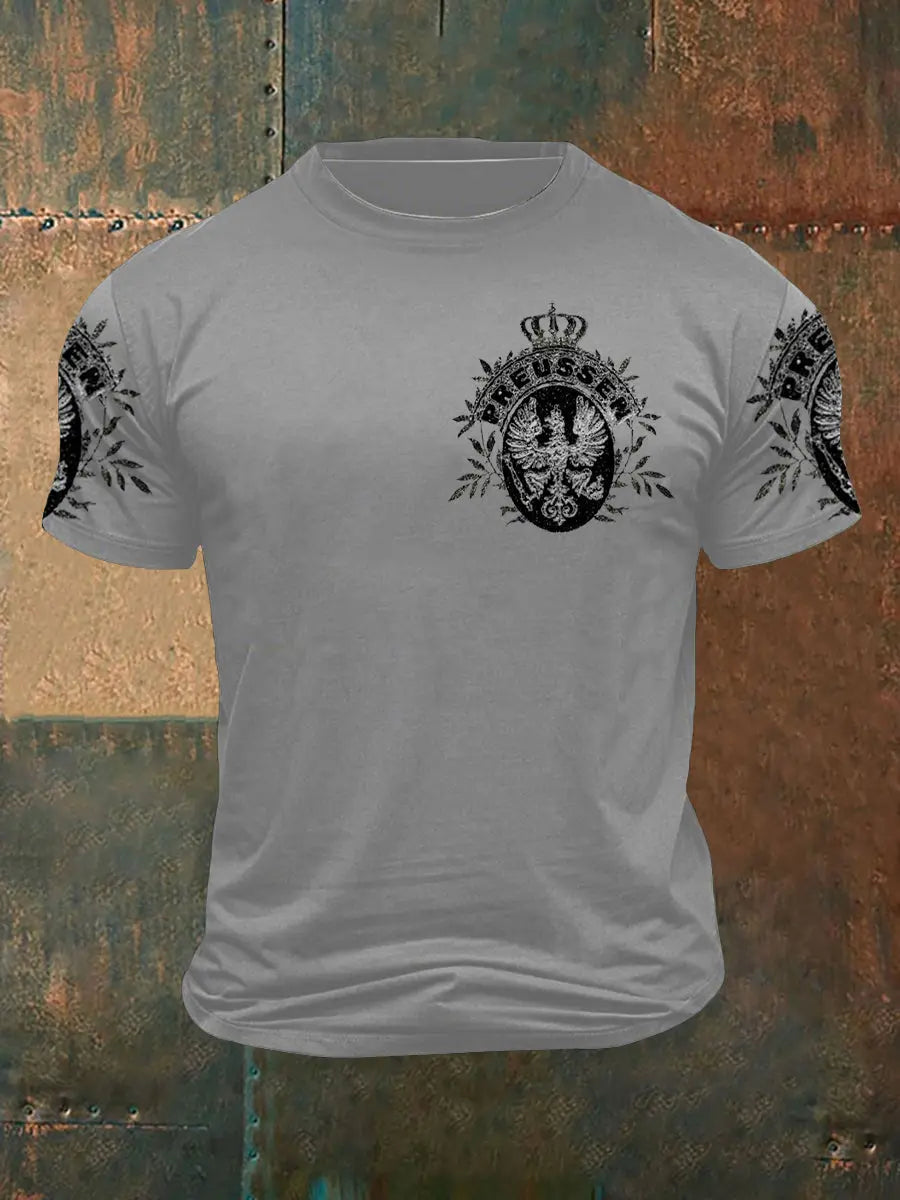 Männer alt deutscher Adler Preußen 1866 bedrucktes Kurzarm-T-Shirt zartstils