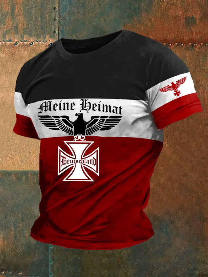 Herren Meine Heimat bedrucktes Kurzarm-T-Shirt zartstils