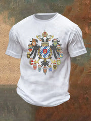 Herren Heiliges Römisches Reich Druck Waffel Kurzarm zartstils