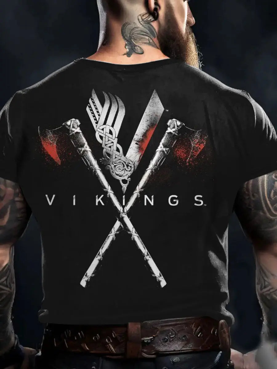 Bedrucktes T-Shirt im Viking-Stil für Männer zartstils