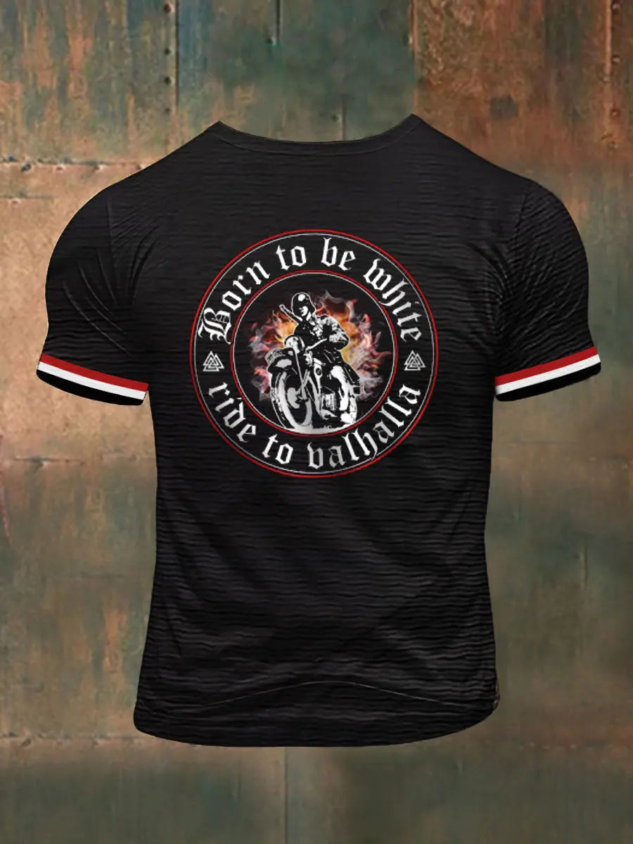 Herren Viking bedrucktes Kurzarm-T-Shirt zartstils