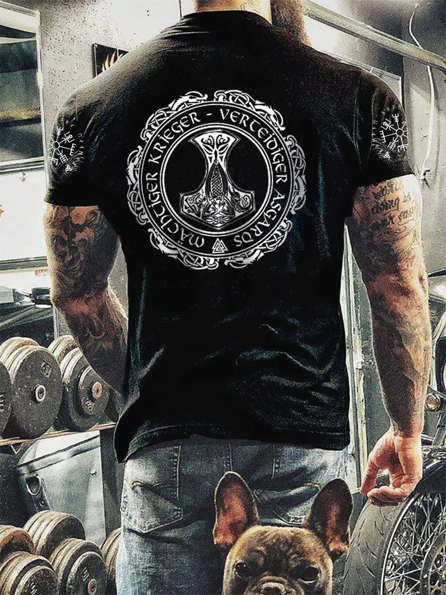 Herren Viking bedrucktes Kurzarm-T-Shirt zartstils