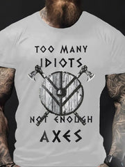 Herren Viking Style zu viele Idioten bedrucktes T- Shirt zartstils