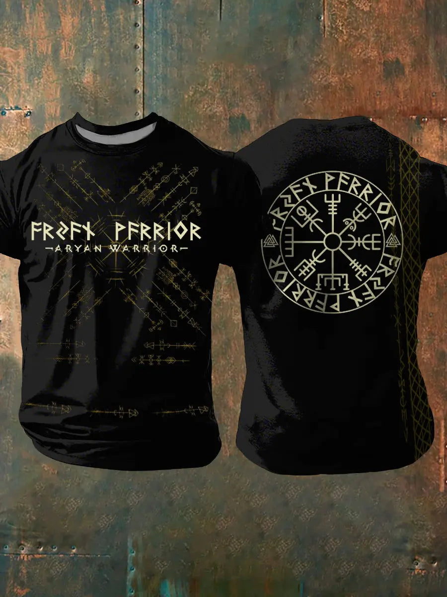 Herren Viking bedrucktes Kurzarm-T-Shirt zartstils