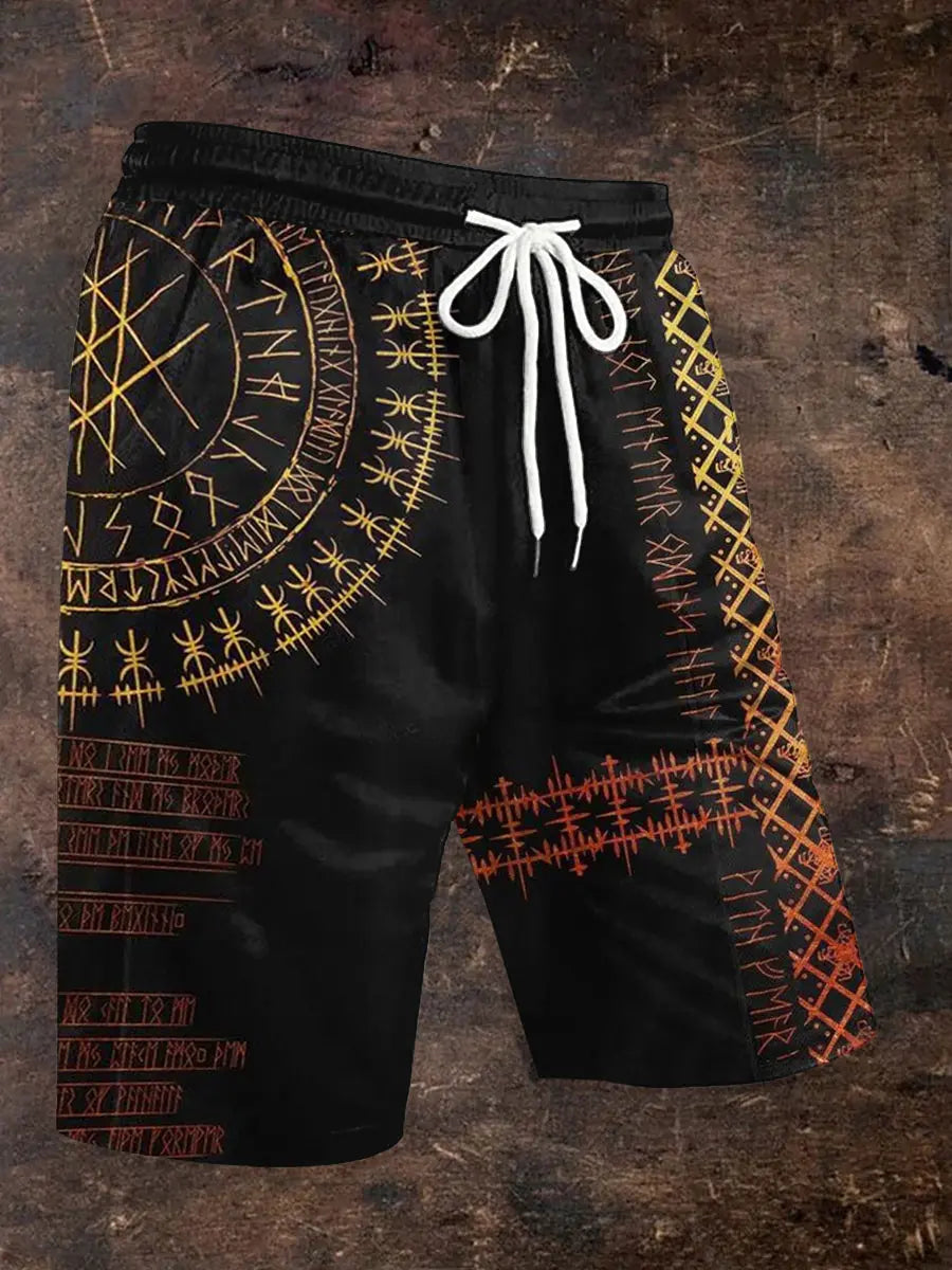 Herren-Shorts mit Viking-Print zartstils